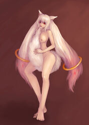 animal_ear artist_request breasts rule_63 highres kyuubee kyuubee large_breasts mahou_shoujo_madoka_magica nipple nipples personification tail