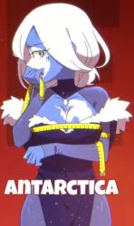 antarctica antarctica_(countryhumans) antarcticite_(land_of_the_lustrous) breasts breasts cleavage coat female stare stareintotheabyss sus