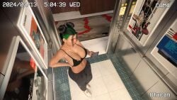 3d after_sex big_breasts billie_eilish black_hair breasts busty camera_view cleavage cum cum_on_breasts elevator female female_focus green_hair hourglass_figure lift long_hair otacon212 public public_nudity public_sex tagme tied_hair two_tone_hair wide_hips