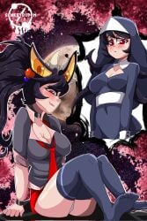 big_ass big_breasts big_butt big_thighs big_titties black_hair blush clothing curvaceous curvaceous_female curvaceous_figure curvy curvy_figure curvy_hips drmsenketsu female female_focus female_only filia foot_fetish looking_at_viewer nun nun_outfit school_uniform skullgirls uniform