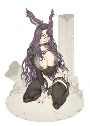 areolae bunny_ears female female_only final_fantasy_xiv makudonarudo nipple_slip very_long_fingernails viera