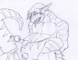 anthro auron_denengrad dragon feline fur furry furry_only gay leonikuz lion male no_humans size_difference