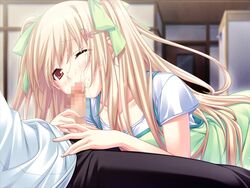 brown_eyes censored cum facial fellatio game_cg hinata_terrace kajiwara_hina oral penis