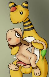 absurd_res ampharos anal anal_sex blush bulge feylos furry generation_2_pokemon half-closed_eyes hi_res male male/male narrowed_eyes nintendo penetration penile penile_penetration pokemon pokemon_(species) simple_background size_difference smeargle stomach_bulge tongue tongue_out
