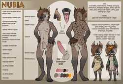 1futa anthro breasts dickgirl ear_piercing futanari hyena intersex keavemind mammal model_sheet nipples nude penis piercing solo tongue tongue_piercing