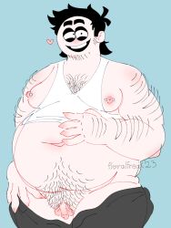 1cuntboy :d barely_clothed black_hair black_legwear bob_velseb chest_hair cuntboy cuntboy/male cuntboy_only hair hairy hairy_pussy intersex male nipple_piercing outie_pussy overweight pubes pussy solo spooky_month tank_top uncensored white_tank_top