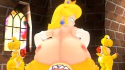 1girls 3boys 3d animated ass ass_tattoo big_ass bowser_jr. cowgirl_position elbow_gloves female gloves human indoors interspecies kassioppiava koopa larger_female larger_penetrated leviantan581re male mario_(series) masturbation moaning multiple_boys nintendo plumenjoyerse pov princess_peach reverse_cowgirl_position size_difference smaller_male sound sound_edit super_mario_bros. tagme tattoo tattoo_on_butt video wide_hips