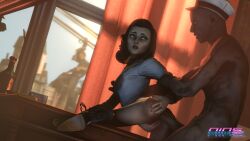 3d anal artist_name ass bioshock bioshock_infinite black_hair blue_eyes burial_at_sea busty columbia_(bioshock) dark-skinned_male dark_skin doggy_style elizabeth_comstock hand_on_ass high_heels hourglass_figure interracial light-skinned_female light_skin long_black_hair long_hair ninssfm sex wide_hips