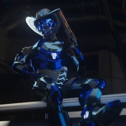 bungie cowboy_hat destiny_(game) destiny_2 exo gun gun_to_head helm_(location) male male_focus male_only nile-3 revolver robot robot_humanoid robot_penis solo_male