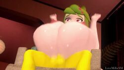 1girls 3d anal anal_sex animated ass barefoot big_ass big_breasts big_penis bouncing_breasts chair chair_sex feet female green_hair legs_up lovemilliesm melony_(smg4) nipples nude seated_carry_position sex sharp_touth smg4 sound tagme video voice_acted yellow_body