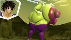 3d broly cheelai dragon_ball dragon_ball_super_broly dragon_ball_z gigantic_breasts green_skin huge_ass huge_breasts hyper_bimbo lordscrubart muscular muscular_arms