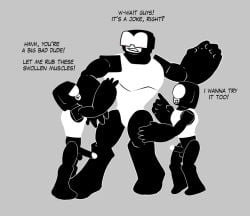 bulge dragmon genitals humanoid male monochrome muscular newgrounds penis tankman transformation