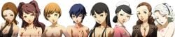 amagi_yukiko black_hair blue_hair breasts brown_hair casual edit eri_minami female human kashiwagi_noriko kujikawa_rise long_hair margaret_(persona) multiple_girls nude pale_skin persona persona_4 satonaka_chie sayoko_uehara shirogane_naoto short_hair take_your_pick