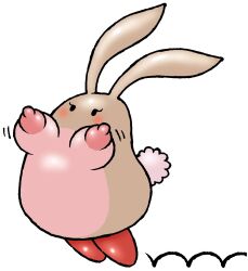 1girls 2015 blush bouncing breasts cute female female_only hopping jumping kirby_(series) kirby_dreamland_3 lagomorph mammal milktimeforme nintendo nipples polof rabbit rabbit_ears rabbit_tail solo source_request video_games