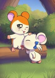 balls bijou bijou_(hamtaro) blowjob closed_eyes female feral hamster hamtaro hamtaro_(series) male male/female minum one_eye_closed oral oral_sex penis sex tongue tongue_out