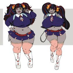 aradia_megido boots chubby damara_megido homestuck lipstick redblacktac redfred skirt