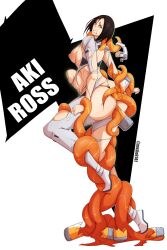 1girls aki_ross anal anal_sex black_hair final_fantasy mchoi141 restrained_by_tentacles stomach_bulge stomach_deformation tentacle tentacle_penetration tentacle_rape tentacle_sex tentacles vaginal_penetration