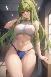 ai_generated c.c. code_geass long_hair nipples_visible_through_clothing speedo stable_diffusion swimwear tagme thick_thighs