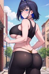 1girls ai_generated blue_eyes blue_hair curvaceous curvy_body curvy_female curvy_figure female_focus female_only hololive hololive_english huge_breasts looking_at_viewer looking_back_at_viewer mogumachine ouro_kronii solo_female solo_focus stable_diffusion underboob virtual_youtuber voluptuous voluptuous_female