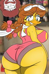 ass big_ass big_butt bird birdie_the_early_bird dianilane furry mcdonald's nsfw yellow_body