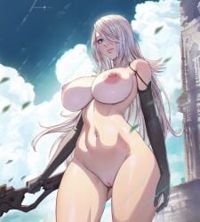 arttoru big_breasts hourglass_figure large_breasts nier nier:_automata nude yorha_a2