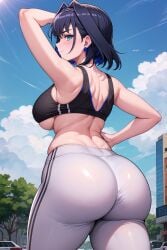 1girls ai_generated ass blue_eyes blue_hair breasts dat_ass female gym_uniform hips hololive hololive_english hololive_english_-council- huge_ass huge_breasts mogumachine ouro_kronii short_hair sportswear stable_diffusion thick_thighs thighs underboob virtual_youtuber wide_hips