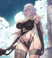 arttoru big_breasts hourglass_figure large_breasts nier nier:_automata yorha_a2