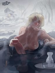 1futa absurd_res areolae big_breasts big_penis blonde_hair blue_eyes breasts detailed_background drinking erection futa_only futanari g_(golgotha) hot_spring huge_cock human ickleseed light-skinned_futanari light_skin long_hair long_penis nipples nude onsen paid_reward partially_submerged penis precum sake_bottle scar sitting snow solo steam water white_hair