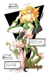 2girls all_the_way_through anal anal_penetration black_legwear black_thighhighs blonde_hair breasts clothing female female_only green_tentacles large_breasts large_nipples long_hair lunatone mchoi141 open_mouth oral oral_penetration penetration pokemon pokemon_battle pokemon_humanoid pussy rape restrained restrained_by_tentacles restrained_by_vines spread_legs stomach_bulge stomach_deformation sunflora suspension tears tentacle tentacles thighhighs vaginal_penetration vines white_hair wide_eyed yellow_hair