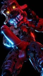 balls big_penis cock five_nights_at_freddy's foxy_(fnaf) grabbing_penis hook hook_hand male_only nightmare_foxy penis sfm solo solo_focus solo_male tagme