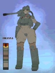 anthro armor barrel female female_only german half-dressed half_naked jagdpanzer_e100 jpz_e100 living_machine living_tank model_sheet roadiesky simple_background tagme tank tankmorph thick thick_thighs