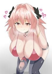 1girls astolfo_(fate) azur_lane bending_over big_breasts blush body_swap breasts bremerton_(azur_lane) busty dojang fate/grand_order fate_(series) female genderswap_(mtf) head_swap huge_breasts large_breasts male_head/female_body navel navel_piercing pink_eyes pink_hair rule_63 thick_thighs thighs