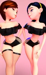 2girls 3d 3d_(artwork) ass athletic athletic_female big_ass big_breasts black_hair bottom_heavy breasts brown_hair bubble_ass bubble_butt busty dark_hair daughter digital_media_(artwork) disney elastigirl eyebrows eyelashes eyes female female_only fit fit_female hair helen_parr heroine hips hourglass_figure huge_ass huge_breasts human large_ass large_breasts legs light-skinned_female light_skin lips long_hair milf mother mother_and_daughter petite pixar short_hair slim slim_waist straight_hair superheroine the_incredibles thick thick_hips thick_legs thick_thighs thighs top_heavy upper_body violet_parr voluptuous vtemp waist wide_hips