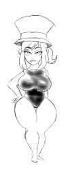 a_hat_in_time black_and_white hat hat_adult hat_kid looking_at_viewer monochrome one-piece_swimsuit smile smiling swimsuit thick thick_ass thick_body thick_breasts thick_butt thick_hips thick_legs tight_clothes tight_clothing voluptuous voluptuous_female xiceowl