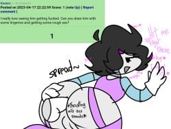 anal anal_penetration anal_sex ass big_ass dialogue disembodied_penis english_dialogue english_text femboy heart hottiegirl34_(artist) huge_ass hyper_ass lingerie mettaton mettaton_ex onomatopoeia request robot robot_boy rule_34_(booru) rule_34_comment spreading spreading_own_ass thick_thighs thrusting thrusting_into_ass undertail undertale undertale_(series)