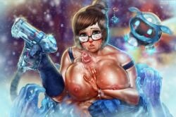 asian big_breasts blue_clothing blue_theme boobjob bracelet brown_hair chubby companion_bot cum cum_on_breasts cum_on_eyewear cum_on_face cum_on_glasses cum_on_hair cumshot eyewear facial femdom firearm floating forced freckles frozen gauntlets glasses grasping_hands gun hair hair_ornament hair_stick hands holding_pistol holding_weapon hover_bot hovering ice ice_creature jojobanks looking_at_viewer male_pov malesub mei_(overwatch) overwatch overwatch_2 paizuri partial_male penis pistol pov ranged_weapon reverse_rape robot snowball_(overwatch) snowing stationary_restraints stuck_in_ice thick titjob video_game_character weapon wristwear