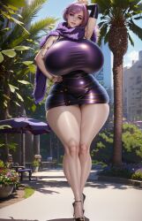 absurd_res ai_generated armpit_pussy armpits arms_up bimbo breasts_bigger_than_head curvaceous curvy evelynn hand_on_hip high_heels highres hourglass_figure huge_breasts k/da_evelynn k/da_series league_of_legends looking_at_viewer miniskirt multi_genitalia multi_pussy purple_hair pussy riot_games smile solo solo_female stable_diffusion succubus thick_thighs thicknesslord wide_hips