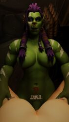 1futa 1girls 3d barbell_piercing big_breasts big_penis blizzard_entertainment blue_eyes body_writing dypnsfw female_pov futa_on_female futanari green_skin horde_symbol horde_tattoo human human_(world_of_warcraft) light-skinned_female light_skin nipple_piercing orc orc_(warcraft) orc_futanari original_character red_hair sex taker_pov tattoo vaginal_penetration vaginal_sex warcraft world_of_warcraft zoey_(dypnsfw)