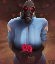 1girls 2023 3d 3d_(artwork) big_breasts big_thighs blue_clothing bodysuit breasts busty clothed clothed_female female female_focus female_only fempyro fully_clothed gas_mask heart heart_eyes hearts_around_head hi_res highres hips holding_flowers hourglass_figure huge_breasts large_breasts latex latex_bodysuit latex_gloves latex_suit looking_at_viewer pyro pyro_(team_fortress_2) rose rule_63 solo solo_female solo_focus standing team_fortress_2 thick_thighs thighs valentine's_day valve voluptuous wide_hips zipper zorrovb