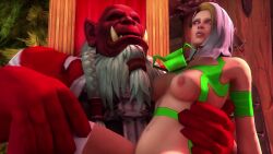 1girls 2015 2boys 3d animated blizzard_entertainment blonde_hair christmas fel_orc human human_(world_of_warcraft) interspecies jaina_proudmoore leper_gnome light-skinned_female light_skin no_sound orc orc_male orced penis red_skin rexxcraft sex stockings tagme vaginal_penetration vaginal_sex video warcraft white_hair winter_veil world_of_warcraft