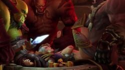 1boy 1girls 2015 3boys 3d animated big_breasts blizzard_entertainment blonde_hair bouncing_breasts garrosh_hellscream horde_domination human human_(world_of_warcraft) interspecies jaina_proudmoore light-skinned_female light_skin mag'har_orc no_sound orc orc_(warcraft) orc_male orced penis rape rexxcraft sex tagme thick_thighs vaginal_penetration vaginal_sex video warcraft white_hair world_of_warcraft