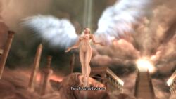 alluring bare_legs big_breasts blonde_hair completely_nude_female elysium female nipples nude nude_mod project_soul pussy soul_calibur soul_calibur_v wings