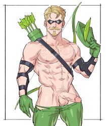 1boy 245and8pm abs biceps boner caucasian caucasian_male dc erect_penis erection green_arrow hairy_chest hard_on looking_at_viewer male male_only masked muscles muscular muscular_male oliver_queen pecs solo solo_male superhero thick_thighs veiny_penis