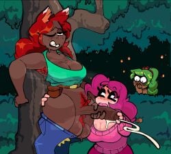 1girls 2023 2futas animal_ears armpit_hair balls breasts brown_skin clothed clothing cum dark-skinned_female dark-skinned_futanari dark_skin dryad_(terraria) duo_focus ejaculation erection female foreskin forest freckles fully_clothed futa_on_female futanari hiding huge_balls huge_cock human humanoid intersex kemonomimi light-skinned_female light_skin looking_pleasured mostly_clothed musk musky_cock orgasm outdoors partially_retracted_foreskin party_girl_(terraria) penis pink_hair pubic_hair red_hair rolling_eyes sharp_teeth skindentation smell smelly_cock smooth_balls smooth_penis standing steam sweat terraria thick_thighs trans_woman transfem uncircumcised uncut voyeur voyeurism wide_hips xenopavilia zoologist_(terraria)