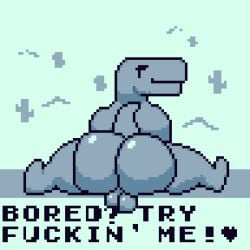 8-bit anthro artist_request ass ass_focus backsack balls big_butt cactus dinosaur_(google_chrome) exclamation_point flexible gay genitals google google_chrome heart inviting inviting_to_fuck inviting_to_sex looking_back male male_only mob_face pixel_(artwork) pixel_art pixelmarshal plant short_tail smile smirk solo splits spread_legs spreading tail text