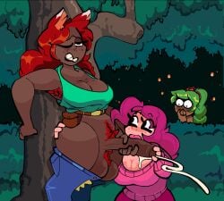 1futa 2023 2girls alternate_version_available animal_ears armpit_hair balls breasts brown_skin clothed clothing cum dark-skinned_female dark-skinned_futanari dark_skin dryad_(terraria) duo_focus ejaculation erection female foreskin forest freckles fully_clothed futa_on_female futanari hiding huge_balls huge_cock human humanoid kemonomimi light-skinned_female light_skin looking_pleasured mostly_clothed orgasm outdoors partially_retracted_foreskin party_girl_(terraria) penis pink_hair pubic_hair red_hair rolling_eyes sharp_teeth skindentation smooth_balls smooth_penis standing terraria thick_thighs uncut voyeur voyeurism wide_hips xenopavilia zoologist_(terraria)