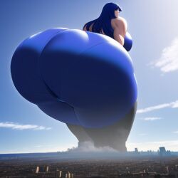 1girls 2023 ai_generated ass_bigger_than_building ass_bigger_than_city bent_over big_breasts blue_hair city giant_ass giantess gigantic_ass huge_ass hyper_ass massive_ass muscular stable_diffusion