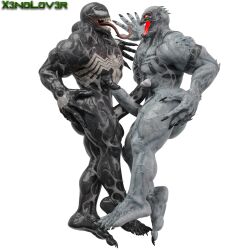 2boys 5_toes alpha_channel anti-venom claws cum_on_body dick frottage gay male marvel muscle penis symbiote thekidxeno transparent_background transparent_png venom x3nolov3r