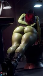 2girls 3d 9:16 alien alien_girl antennae_(anatomy) athletic athletic_female big_ass blender_(software) boots dat_ass female female_only gamora green-skinned_female green_skin guardians_of_the_galaxy huge_ass humanoid light-skinned_female light_skin mantis_(marvel) marvel marvel_cinematic_universe multicolored_hair nude nude_female patreon_username push-up red_lj thick_thighs training twitter_username voyeur