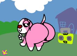 1girls animal_crossing animated bedroom_eyes big_ass bouncing_ass bubble_butt cookie_(animal_crossing) female klutzatdusk looking_at_viewer peace_sign shaking shaking_butt tagme throwing_it_back twerking